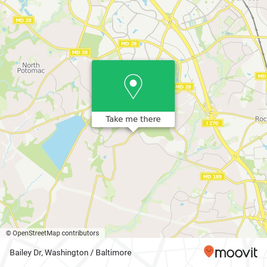 Mapa de Bailey Dr, Rockville, MD 20850