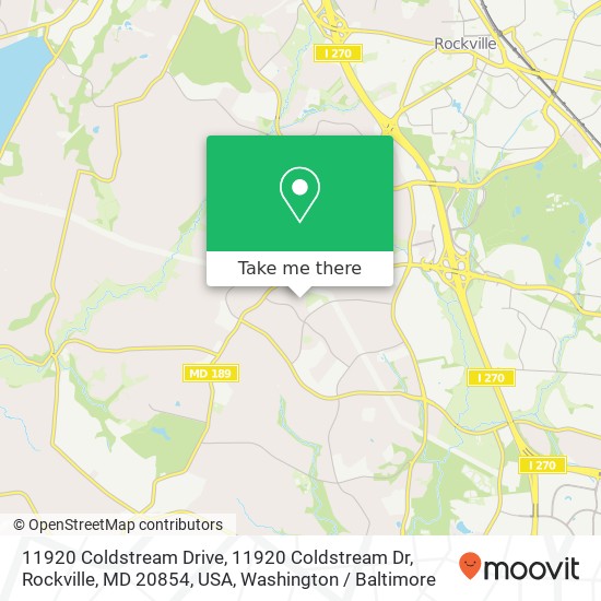 Mapa de 11920 Coldstream Drive, 11920 Coldstream Dr, Rockville, MD 20854, USA