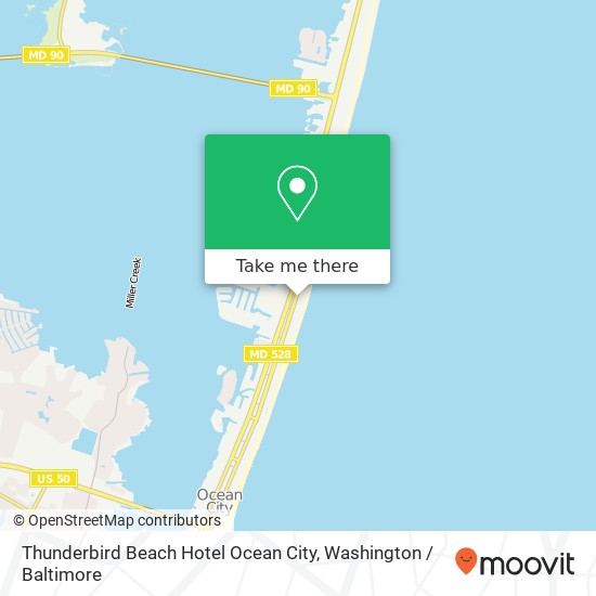 Mapa de Thunderbird Beach Hotel Ocean City, 3110 N Baltimore Ave