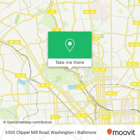 3300 Clipper Mill Road, 3300 Clipper Mill Rd, Baltimore, MD 21211, USA map