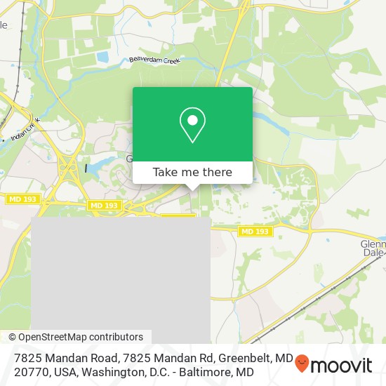 7825 Mandan Road, 7825 Mandan Rd, Greenbelt, MD 20770, USA map
