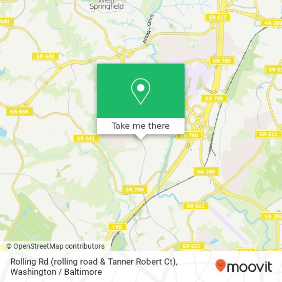 Rolling Rd (rolling road & Tanner Robert Ct), Springfield, VA 22153 map