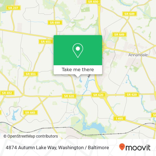 Mapa de 4874 Autumn Lake Way, Annandale, VA 22003