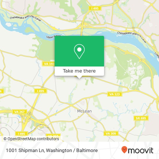 1001 Shipman Ln, McLean, VA 22101 map