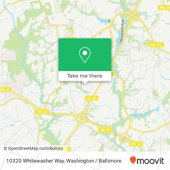 Mapa de 10320 Whitewasher Way, Columbia, MD 21044
