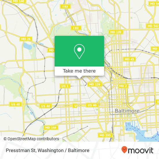 Presstman St, Baltimore, MD 21217 map