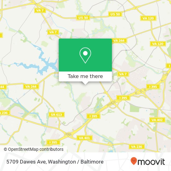 Mapa de 5709 Dawes Ave, Alexandria, VA 22311