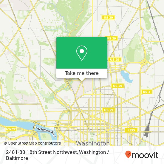 Mapa de 2481-83 18th Street Northwest, 2481-83 18th St NW, Washington, DC 20009, USA