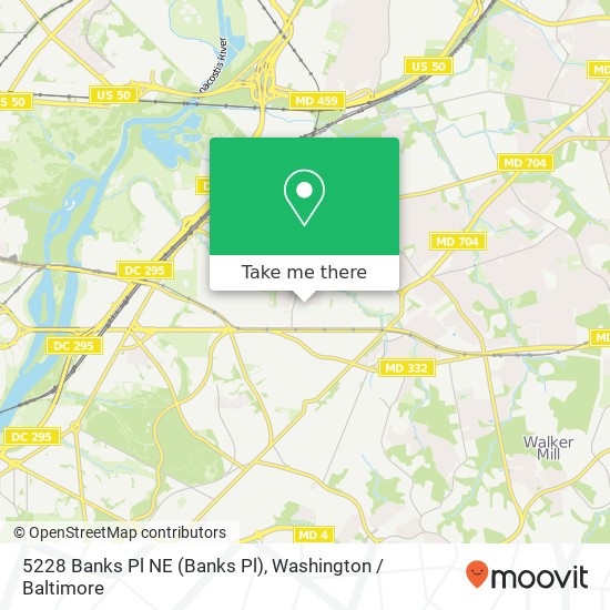 Mapa de 5228 Banks Pl NE (Banks Pl), Washington, DC 20019