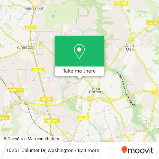 Mapa de 10251 Calumet Dr, Silver Spring, MD 20901