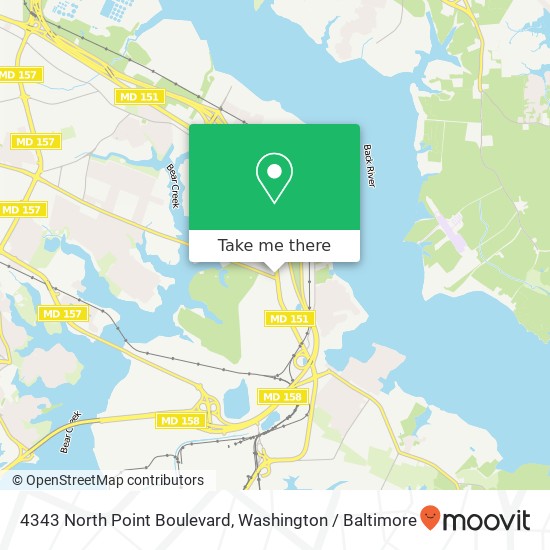 4343 North Point Boulevard, 4343 North Point Blvd, Sparrows Point, MD 21219, USA map