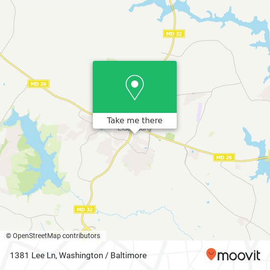 Mapa de 1381 Lee Ln, Sykesville, MD 21784