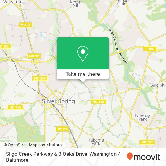 Sligo Creek Parkway & 3 Oaks Drive, Sligo Creek Pkwy & 3 Oaks Dr, Silver Spring, MD 20901, USA map