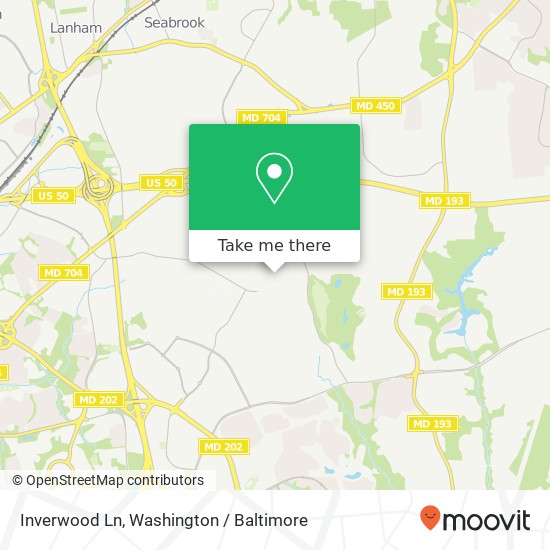 Mapa de Inverwood Ln, Bowie, MD 20721
