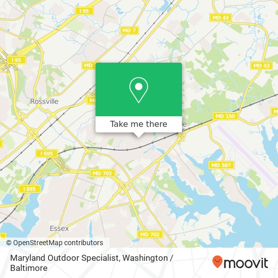 Mapa de Maryland Outdoor Specialist, 22 Blister St