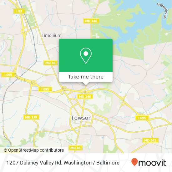 Mapa de 1207 Dulaney Valley Rd, Towson, MD 21286