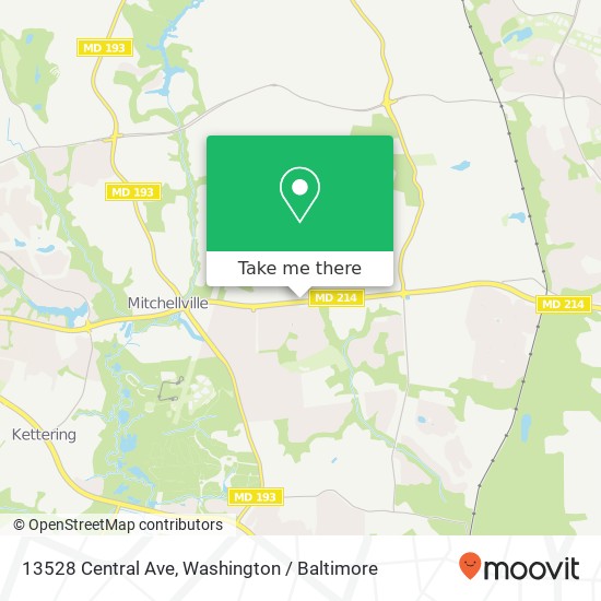 Mapa de 13528 Central Ave, Upper Marlboro, MD 20774
