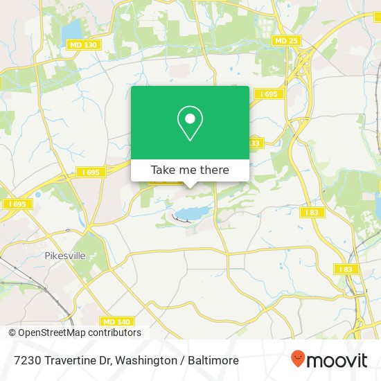 Mapa de 7230 Travertine Dr, Baltimore, MD 21209