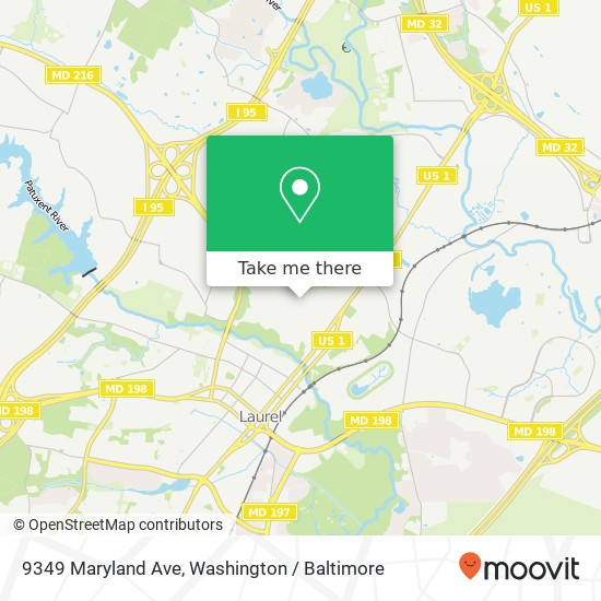 Mapa de 9349 Maryland Ave, Laurel, MD 20723
