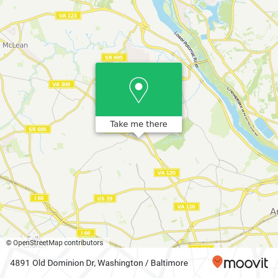 Mapa de 4891 Old Dominion Dr, Arlington, VA 22207