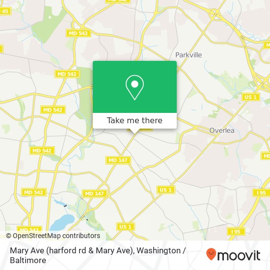 Mapa de Mary Ave (harford rd & Mary Ave), Baltimore, MD 21214