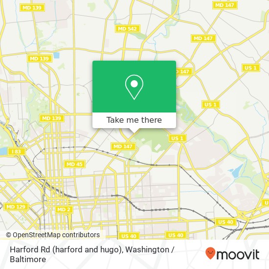 Mapa de Harford Rd (harford and hugo), Baltimore, MD 21218