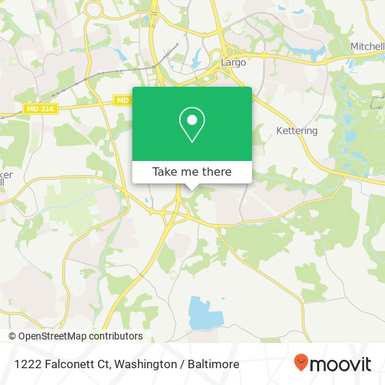 Mapa de 1222 Falconett Ct, Upper Marlboro, MD 20774