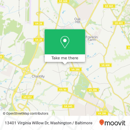 Mapa de 13401 Virginia Willow Dr, Fairfax, VA 22033