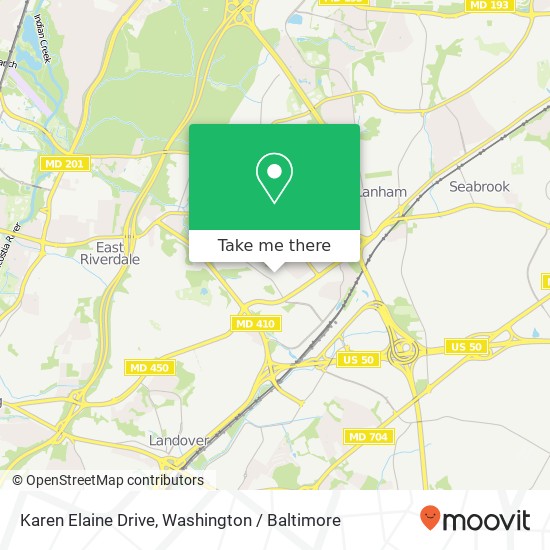 Mapa de Karen Elaine Drive, Karen Elaine Dr, New Carrollton, MD 20784, USA
