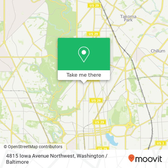 Mapa de 4815 Iowa Avenue Northwest, 4815 Iowa Ave NW, Washington, DC 20011, USA