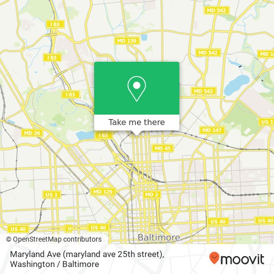 Mapa de Maryland Ave (maryland ave 25th street), Baltimore, MD 21218