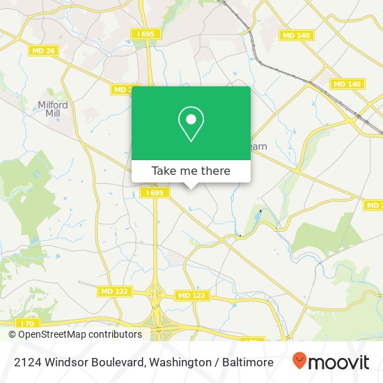 Mapa de 2124 Windsor Boulevard, 2124 Windsor Blvd, Gwynn Oak, MD 21207, USA