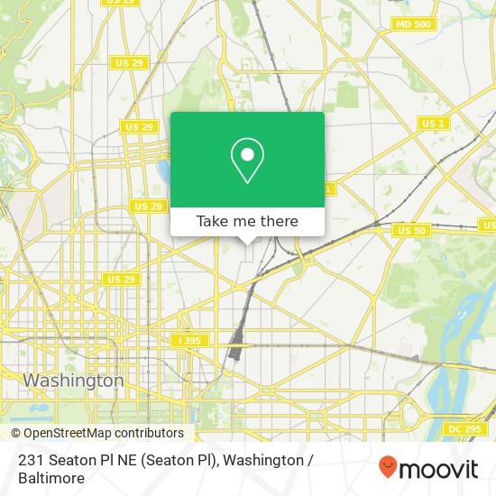 Mapa de 231 Seaton Pl NE (Seaton Pl), Washington, DC 20002