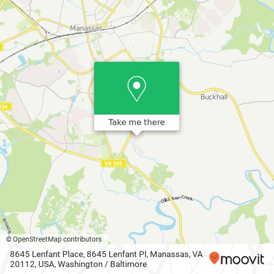 8645 Lenfant Place, 8645 Lenfant Pl, Manassas, VA 20112, USA map