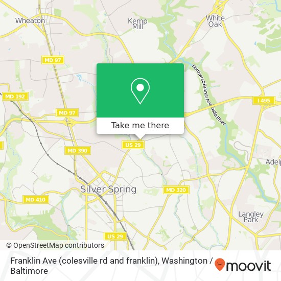 Franklin Ave (colesville rd and franklin), Silver Spring, MD 20901 map