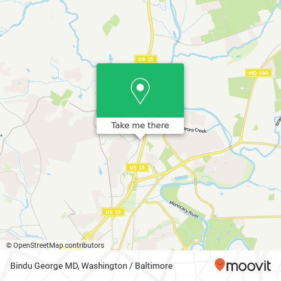 Mapa de Bindu George MD, 46 Thomas Johnson Dr