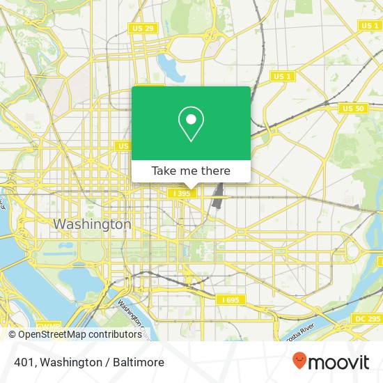 Mapa de 401, 20 I St NW #401, Washington, DC 20001, USA