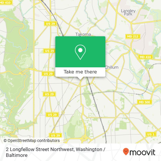 Mapa de 2 Longfellow Street Northwest, 2 Longfellow St NW, Washington, DC 20011, USA