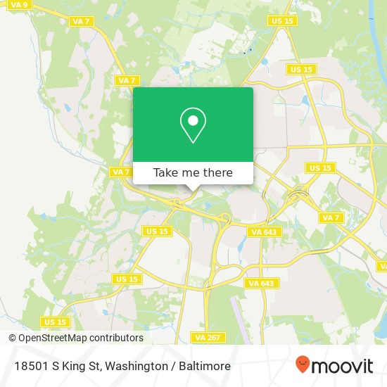 Mapa de 18501 S King St, Leesburg, VA 20175