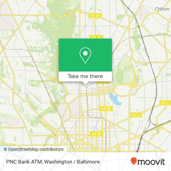 Mapa de PNC Bank ATM, 3300 14th St NW