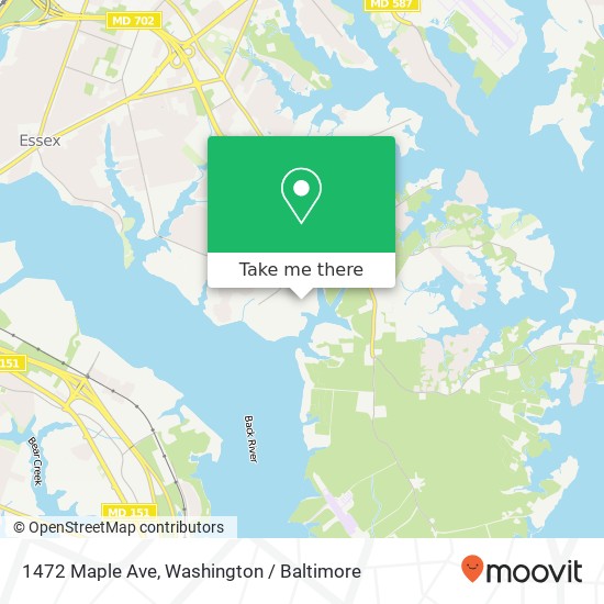 Mapa de 1472 Maple Ave, Essex, MD 21221