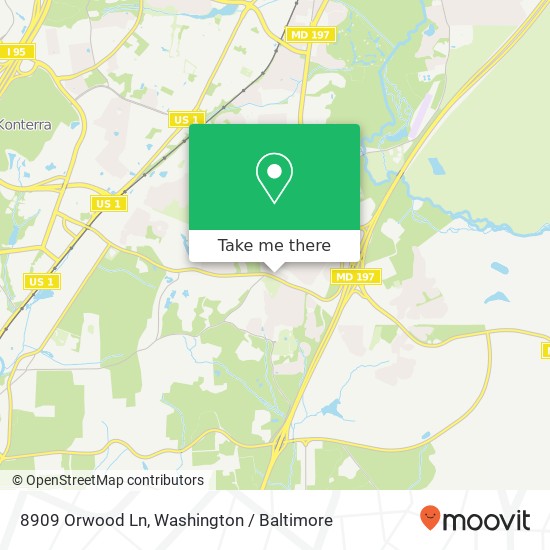 Mapa de 8909 Orwood Ln, Laurel, MD 20708