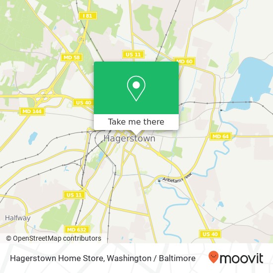 Mapa de Hagerstown Home Store, 21 E Franklin St