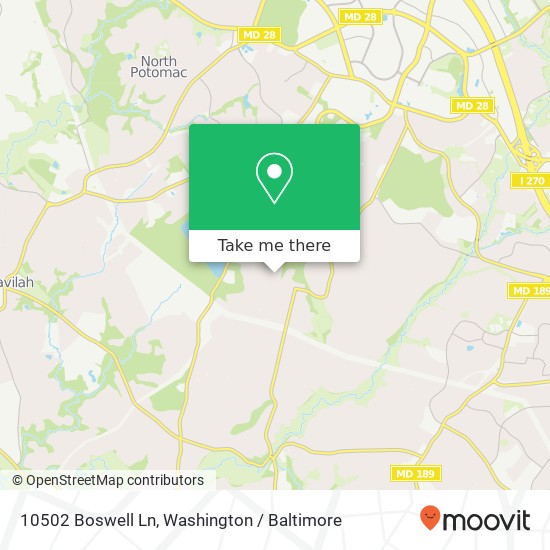 10502 Boswell Ln, Potomac, MD 20854 map