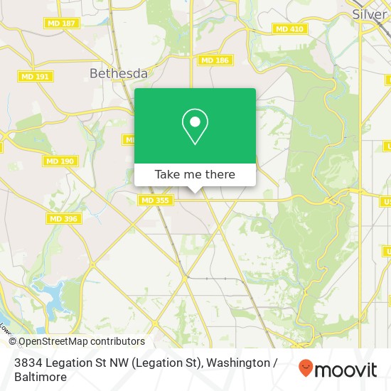 Mapa de 3834 Legation St NW (Legation St), Washington, DC 20015