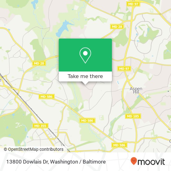 Mapa de 13800 Dowlais Dr, Rockville, MD 20853