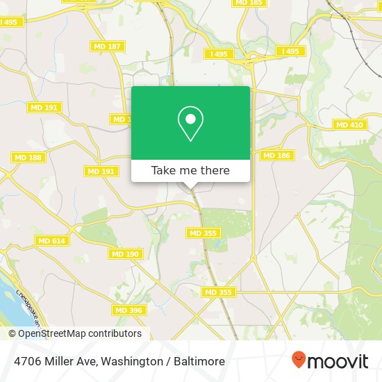 Mapa de 4706 Miller Ave, Bethesda, MD 20814