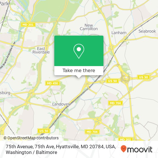 75th Avenue, 75th Ave, Hyattsville, MD 20784, USA map