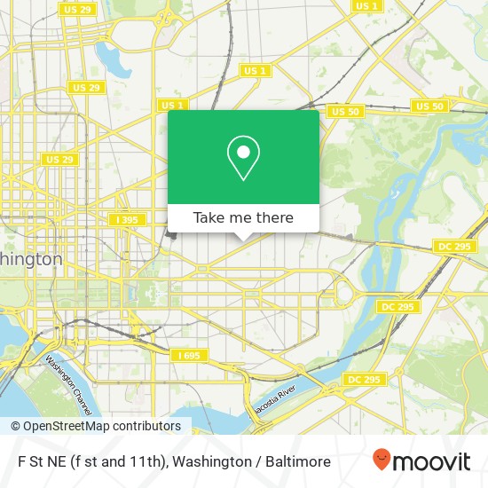 F St NE (f st and 11th), Washington, DC 20002 map