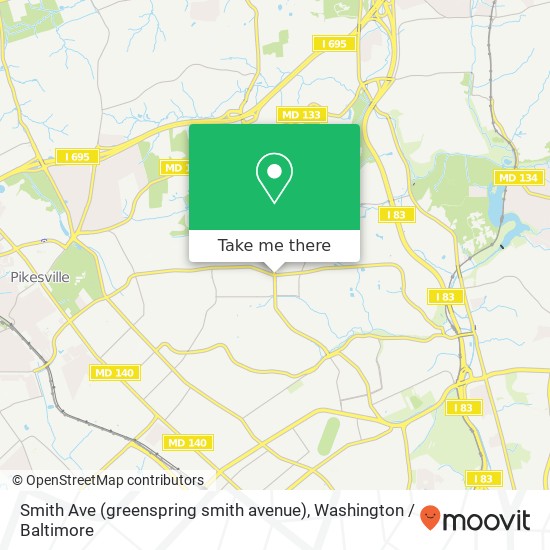 Mapa de Smith Ave (greenspring smith avenue), Baltimore, MD 21209